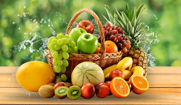 Basket of fresh fruit
